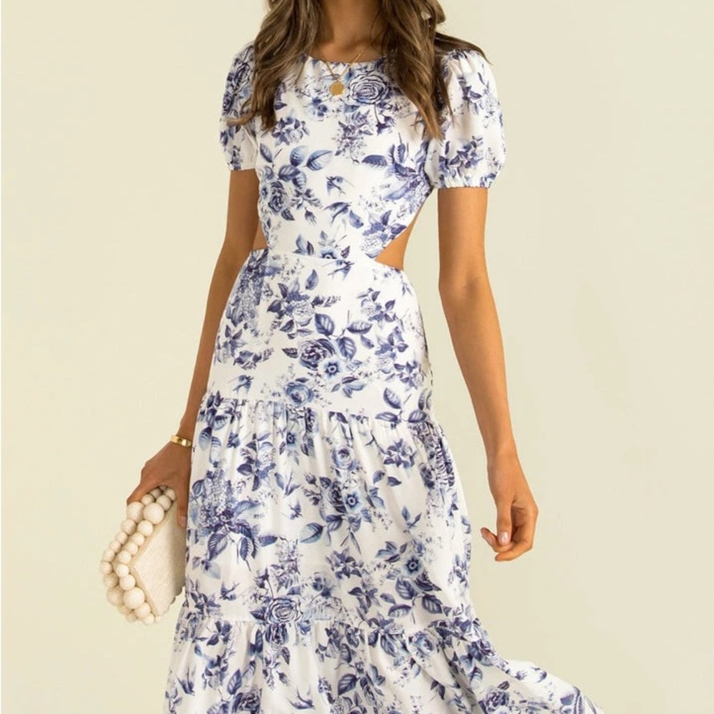 Sundae Muse blue floral dress